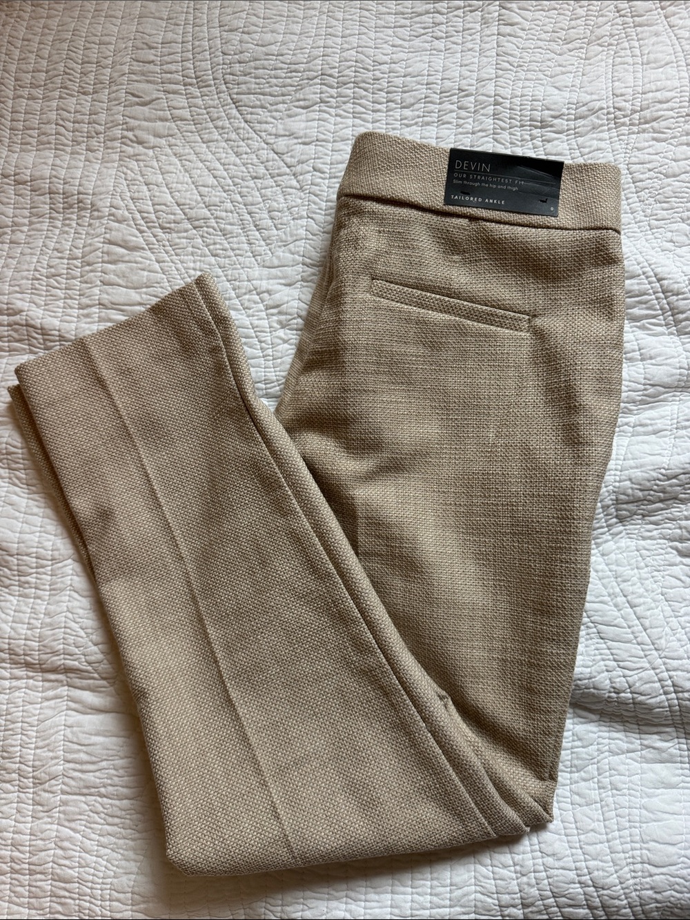 Ann Taylor Taupe Slim Straight Dress Trousers